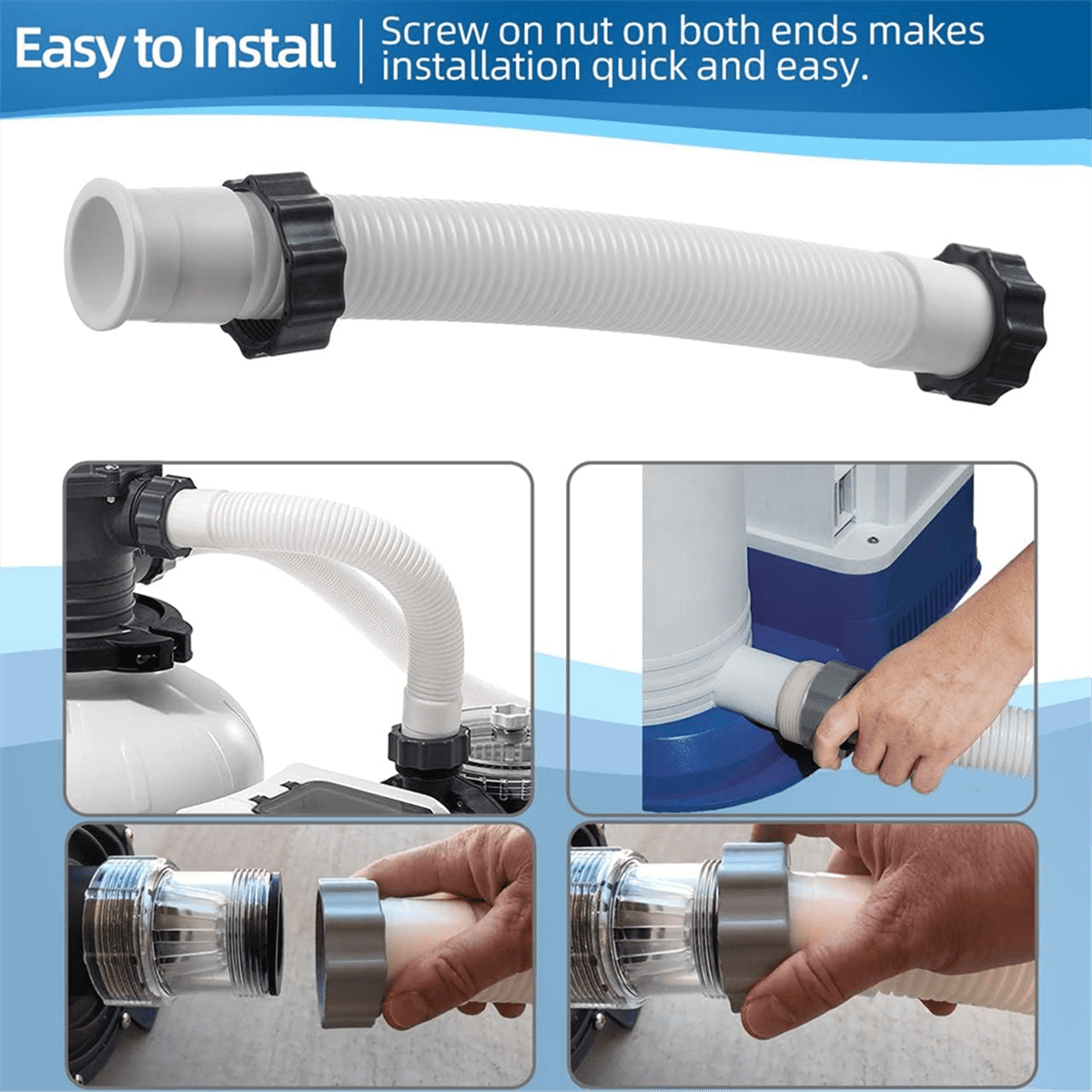 Pool Sand Filter Pump Hose-11535 Interconnecting Hose Replacement for 16 Inch Sand Filter Pumps & Saltwater Systems