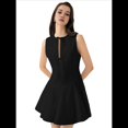 thumbnail image 3 of Vestido Mini Sin Mangas de Corte A para Mujer, de Verano, con Lazo, para Fiesta en Club, con Cremallera Corta Negro S, 3 of 7