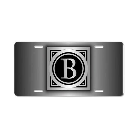 CafePress - Deco Monogram B - Aluminum License Plate, Front License Plate, Vanity Tag