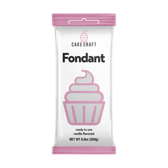 Cake Craft Rolled Fondant – White, 250g (8.8 oz), Versatile Decorating Fondant with Vanilla Flavor, Smooth & Pliable