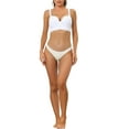 thumbnail image 2 of INSPIRE CHIC Underwear for Women Low-Rise Contract Color Bikini Sporty Sweat-Absorbing Thongs White L, 2 of 4