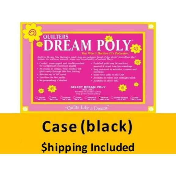 BP4TH Dream Black Poly Select Batting (Case(12), Throw 60 in x 60 in) shipping included*