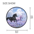 thumbnail image 5 of 36.2 Inch Round Floor Mat Black Horse and Pink Unicorn Carpet Decor Rug for Living Room Bedroom, 5 of 6