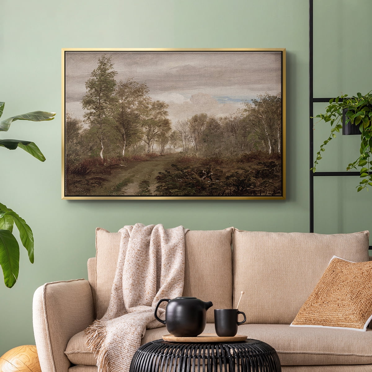 Vintage Landscape-CCCXV By Wexford Home Framed in Gold Wood Gallery Wrapped Canvas 27 in. x 41 in.