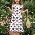 thumbnail image 7 of MKOSPLRT Independence Day Dresses for Girls Flying Sleeve Swing Ruffle Tiered Dress Funny Stars Striped Midi Dress 6-15 Years, 7 of 7