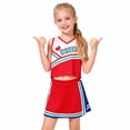 thumbnail image 4 of XIMIN Kid Girls Sweetheart Cheerleader Uniform Dress Up Outfit Costume, Cheerleading Uniform Outfit for Sports Games & Party Birthday Gift, 4 of 5
