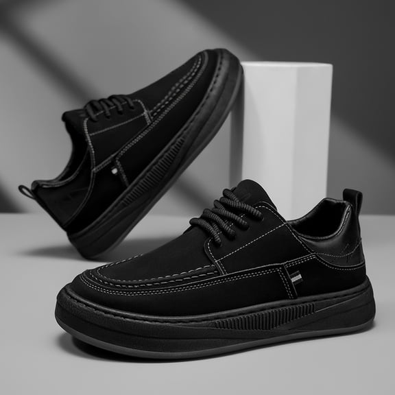 Men's & Unisex Slip-On Low-Top Sneakers - Minimalist Solid Color Casual Shoes for Fall, Versatile for Jeans, Dresses, Business Casual - Easy Wear Upper & Rubber Sole, Soft-Soled Cushioned