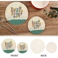 thumbnail image 4 of SKYSONIC 2 pcs Cute Colorful Words Quote Pot Holders Trivets, Heat Resistant Trivets,Small Steps Every Day Cotton Thread Weave Mats for Hot Pads Pans Pot Bowl Teapot, 4 of 7