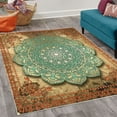 thumbnail image 2 of Ethnic Decorative Rug, Mystic Mandala Culture Karma Calmness and Harmony Boho Design, Quality Carpet for Bedroom Dorm and Living Room, 6 Sizes, Turquoise Ecru, by Ambesonne, 2 of 4
