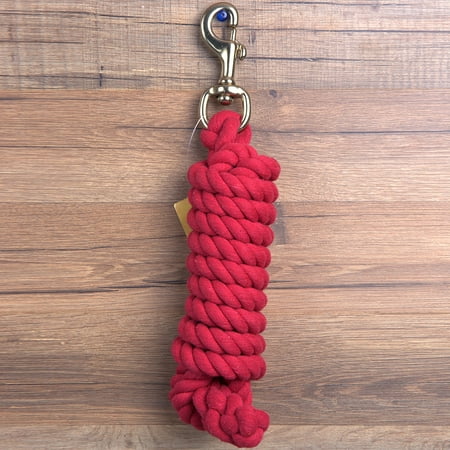 Heavy Duty Tack - HILASON WESTERN TACK HORSE COTTON LEAD HEAVY DUTY BRASS PLATED SNAP RED