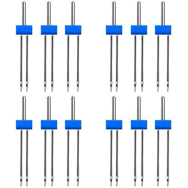 Sewing Machine Twin Needles Double Twin Stretch Needles Pins for Household Sewing Machine, 3 Sizes Mixed (3pcs)