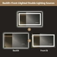 thumbnail image 2 of Bathroom Mirrors 60x28 Inch Frameless LED Bathroom Mirror,Smart Mirror,Wall Mounted Bathroom Mirrors, 2 of 7