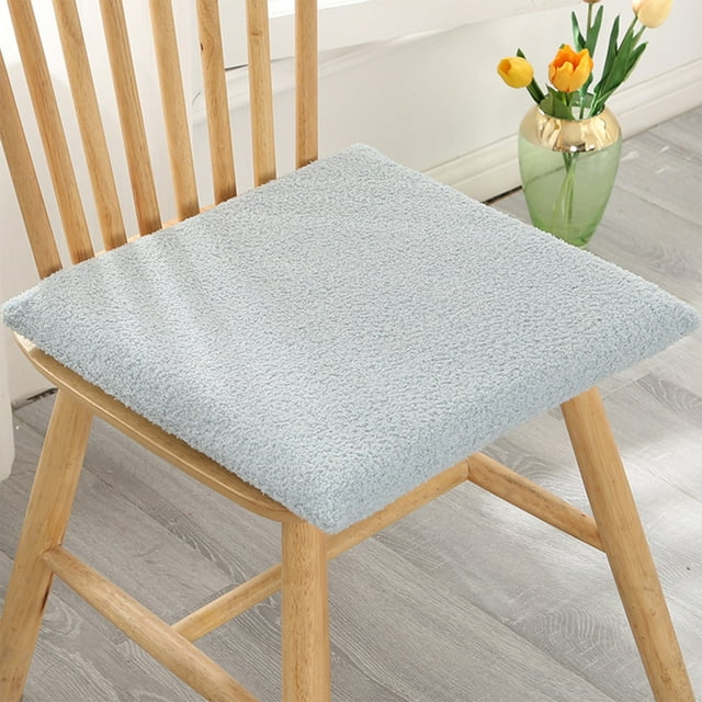 Cojín de silla de espuma viscoelástica | Almohadilla de asiento de terciopelo de peluche de felpa | 16 "x16" Almohada de taburete de piso de comedor de oficina de invierno suave y gruesa | Múltiples