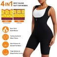 thumbnail image 4 of Anyfit Wear Sauna Suit for Women Sweat Vest Workout Bodysuit Waist Trainer Slimming Full Body Shaper with Zipper, 4 of 7