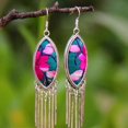 thumbnail image 3 of Pendientes colgantes únicos Yashi onda redonda 68558 blanco-dorado, 3 of 5