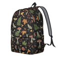 thumbnail image 2 of Mushroom and Cone Black Pattern Backpack for School, Cute School Bag with Adjustable Shoulder Straps and Padded Back, 15.7"x11.8"x5.5", 2 of 4
