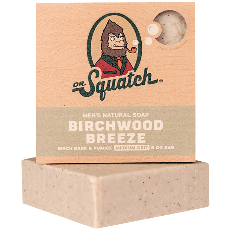 Dr. Squatch Deodorant and Soap Pack - Men's Aluminum-free deodorant and 5  Bars of Natural Men's Bar Soap - Pine Tar, Fresh Falls, Wood Barrel  Bourbon, Birchwood Breeze 
