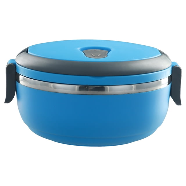 Kids School Thermal Warmer Box Food Container Lunch Package Stainless Steel Blue