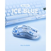 GravaStar Mercury M1 Pro Lightweight Gaming Mouse – Magnesium Alloy, PAW3395 26,000 DPI Sensor, 4K Polling Rate, Tri-Mode (Wired/2.4GHz/Bluetooth), 200-Hour Battery, 5 Programmable Buttons – Ice Blue