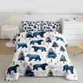 thumbnail image 3 of Homewish Wild Bear Bedding Comforter Set,Jungle Animal Twin Comforter Sets,White Blue Bedding Set For Boys Kids,Luxury Bedroom Decor Reversible,2pcs, 3 of 9