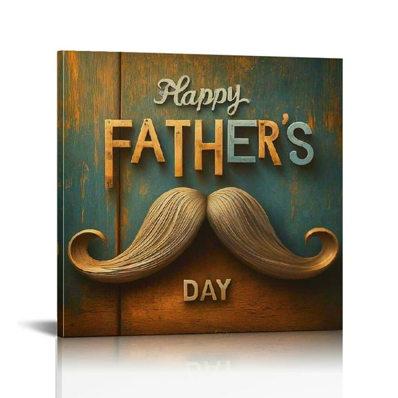 Gift for Dad Vintage Happy Fathers Day Picture Canvas Wall Art Painting Framed ,Fathers Day Christmas Birthday Gift,Grandpa Gift Perfect for Home Decor, Bedroom Decoration