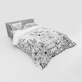 thumbnail image 3 of Ambesonne Hipster Bedding Set 3 Pcs, Ponytailed Girlfriend, Twin XL, Black White, 3 of 3