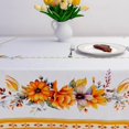 thumbnail image 5 of Flower Fall Tablecloth Waterproof, Orange Table Cloth Rectangle, Stain Resistant Fabric Table Cloths for Kitchen Table Party Picnic Dinner Thanksgiving Decor (55 x 70 Inch), 5 of 6