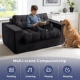 thumbnail image 5 of Black 2-Seat Bean Bag Loveseat Sofa Couch with Tufted Cushion and Pillows, Boneless Cloud Sofa, No Assembly Required, 5 of 7