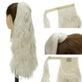 thumbnail image 6 of SEGO Clip in Ponytail Hai Extensions Ponytail Wrap on Heat Resistant Curly Wave Synthetic Hairpiece for Women 24" Platinum Blonde, 6 of 9