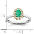 thumbnail image 3 of 14K Two-Tone White Gold Lab Grown Diamond & Cr. Oval Emerald Fashion Ring (Size 7) Made In India rm6990-ce-100-wyalg, 3 of 5