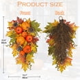 Briful 23.6” Artificial Pumpkin Harvest Teardrop Swag Fall Hanging ...