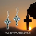 thumbnail image 6 of Cross Earrings Sterling Silver Dangle Drop Leverback Cross Earrings Religion Jewellery Christians Gifts for Women Men, 6 of 10