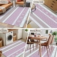 thumbnail image 5 of Farm Fruits Area Rugs 3'x5', Washable Small Throw Rugs for Living Room Bedroom, Watermelon Lemons Peach Pink Grey Striped Indoor Outdoor Rug Non-Slip Low Pile Carpet Runner Reversible Floor Mats, 5 of 8