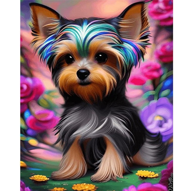 Pintura por números Kit DIY perro mano aceite arte imagen artesanía hogar pared decoración