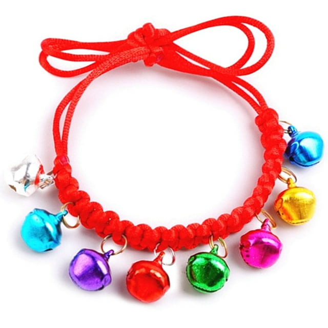 Collier pour Chien Tressé à Cordon Créatif Coloré Clochette Collier pour Animal Collier Tissé pour Chat