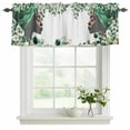 thumbnail image 2 of Sage Green Black Women Valances for Windows, Decorative Rod Pocket Window Valance Curtains, Spring Eucalyptus Leaves Short Curtain Drapes for Kitchen/Bathroom/Living Room, 2 Panels, 60" W x 18" L, 2 of 8