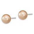 thumbnail image 5 of 925 Sterling Silver Rhodium-Plate 10-11mm White /Champagne /Brown Imitation Shell Pearl Earring Set, 5 of 7