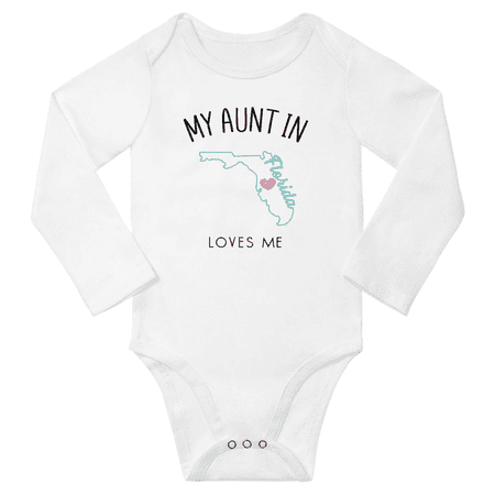 

My Aunt In Florida Loves Me Baby Long Short Sleeve Romper Bodysuits 3-6 Months