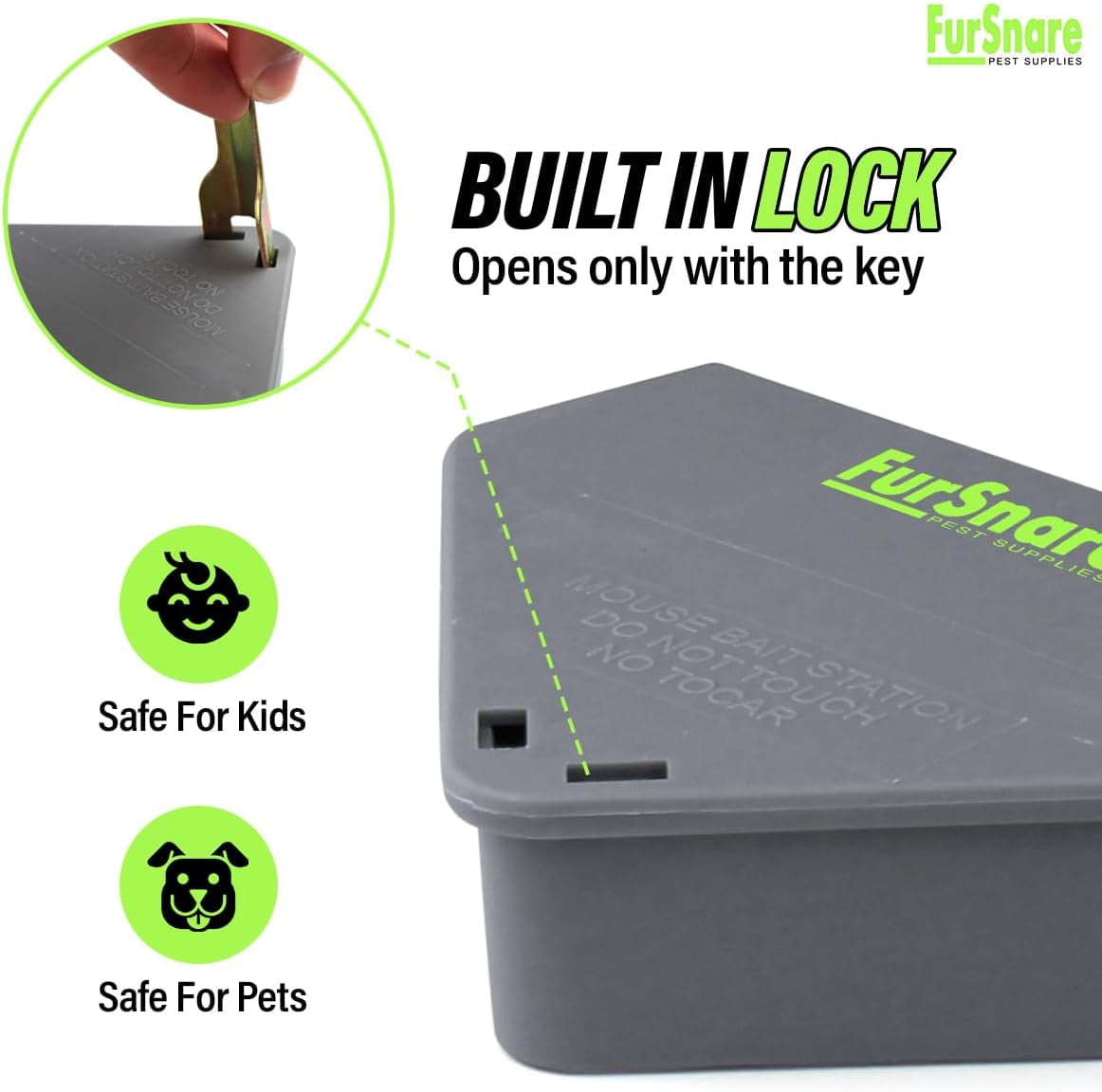 Mouse Bait Station for Outdoor & Indoor with Keys - Mice Traps for House Indoor Kill - Mouse Poisoning Rat Bait Box for Home, Pest Control - Reusable, Safe for Kids & Pets (6 Pack Rodent Traps)