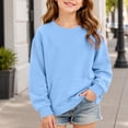 thumbnail image 2 of Girls Soft Pullover Sweatshirts Crewneck Comfortable Long Sleeve Sweatshirt with Pocket Elastic Cuffs Gentle on skin Durable, 2 of 9