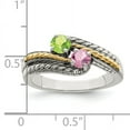 thumbnail image 7 of Sterling Silver Antiqued w/14k 2-stone Mother's Ring Mounting Q-QMR13/2-10, 7 of 7