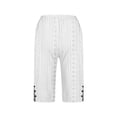 thumbnail image 5 of TAGOLD Womens Half Shorts Pants Solid Color Breathable Button Summer Casual Knee Length Shorts, 5 of 5
