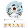 thumbnail image 6 of 13 Inch Round Placemats Set of 6, Light Blue Snowman Christmas Non Slip Heat Insulation PP Table Mats, Xmas Tree Ball Snowflake Elk Washable Place Mats for Kitchen Dining Party Table Decor, 6 of 7