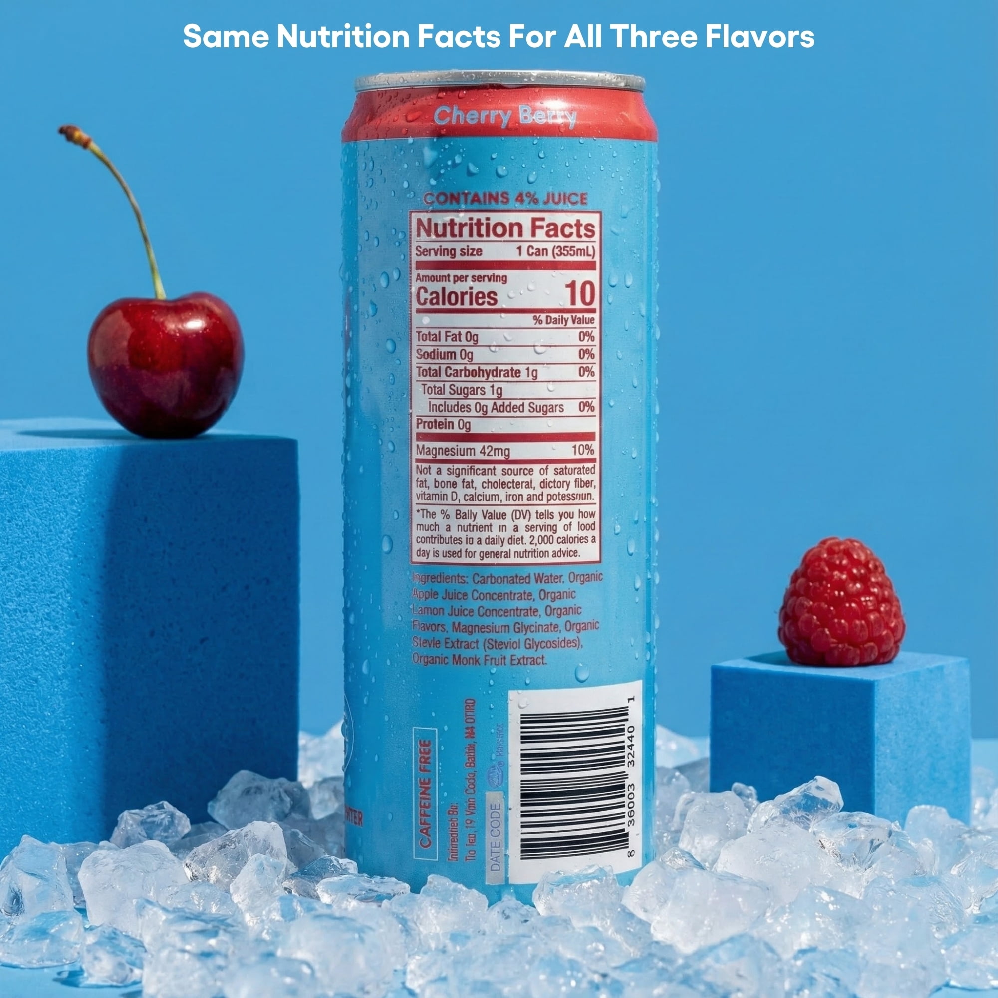 Tru Calming Drink Variety Pack, Magnesium Glycinate Sparkling Water with Real Fruit Juice, 3 Flavors, Caffeine Free, No Added Sugar, Keto, Vegan, Kosher, Gluten Free, 12 Fl Oz (Pack of 12)