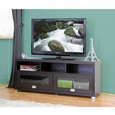 Swindon Modern Dark Brown Tv Stand With Glass Doors For Tvs Up To 60 Swindon Modern Dark Brown Tv Stand With Glass Doors For Tvs Up To 60