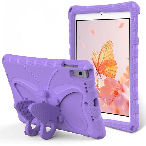 HCTian Kids iPad Case for 9th/8th/7th Gen - 10.2 inch 2021/2020/2019 with Butterfly Stand, iPad Air 3 10.5 inch &Por 10.5 inch Heavy Duty Protective Cover for Kids