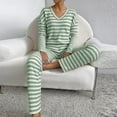 thumbnail image 5 of Maplenight Striped Lounge Sets for Women Long Sleeve Tops and Wide Leg Pants 2 Piece Pajamas Set Fashion Fall Outfits, 5 of 6