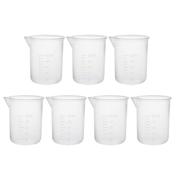 7 pcs Measuring Cup Labs PP Graduated Beakers 50ml