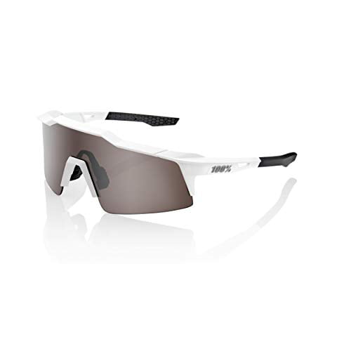 100% Speedcraft Sport Performance Sunglasses Matte White - HiPER Silver Mirror Sport and Cycling Eyewear 