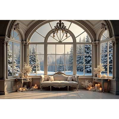 Christmas Home Room Photography Backdrop Vintage Arch Window Photocall Background Winter r Studio Photo Accessories